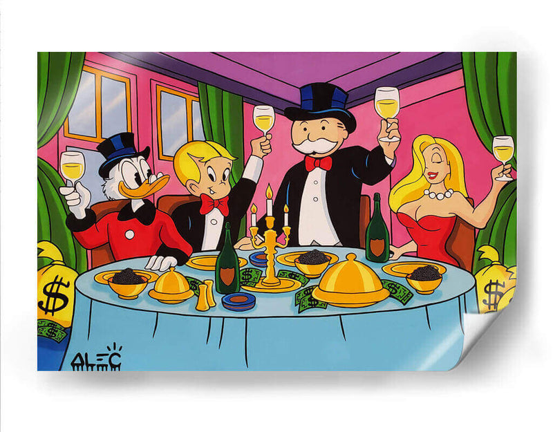 Monopoly Gang Dinner - Alec Monopoly | Cuadro decorativo de Canvas Lab