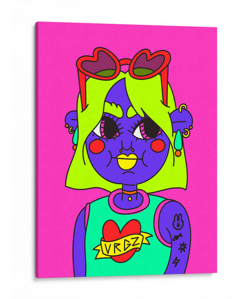 Neon girl - Marcela Illustrates | Cuadro decorativo de Canvas Lab