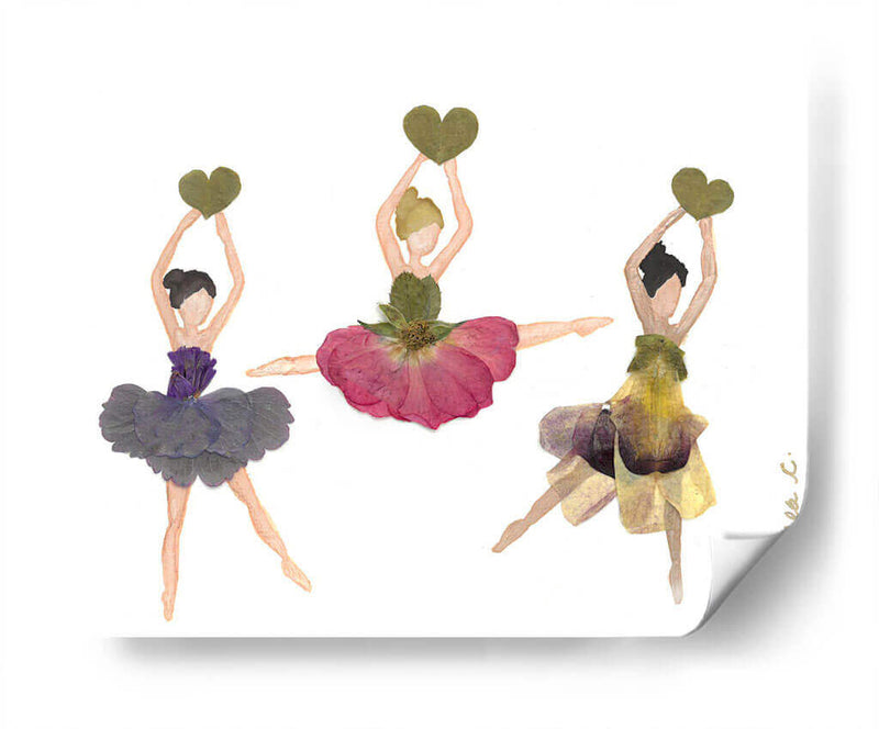 Ballerinas with Hearts - Designs by Andrea | Cuadro decorativo de Canvas Lab