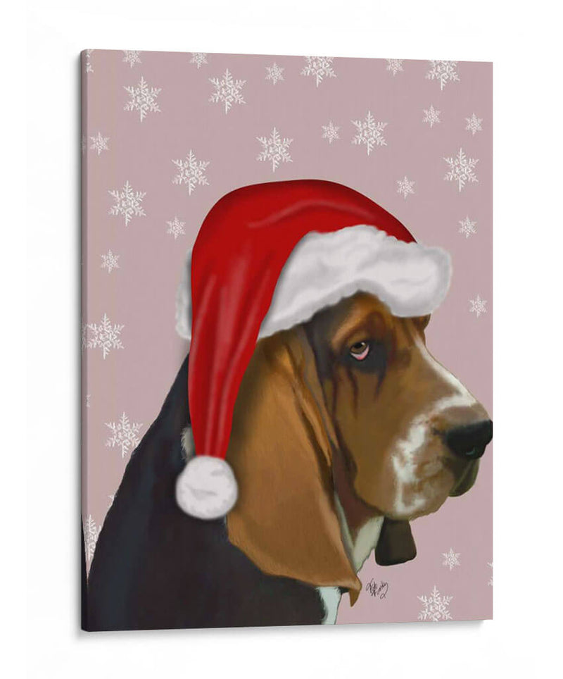 Basset Hound, Sombrero De Navidad - Fab Funky | Cuadro decorativo de Canvas Lab