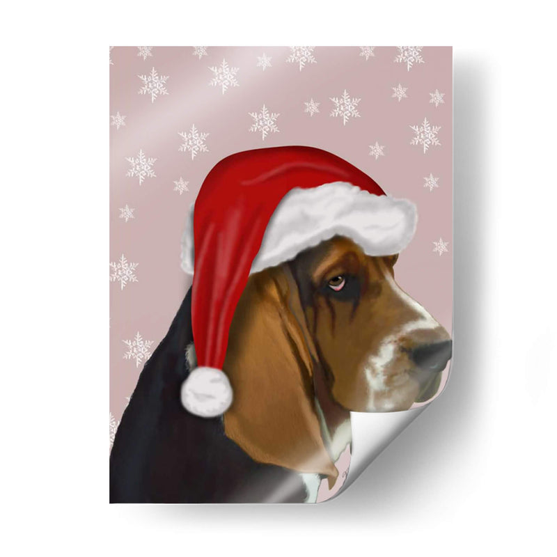 Basset Hound, Sombrero De Navidad - Fab Funky | Cuadro decorativo de Canvas Lab