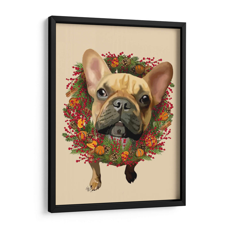 Bulldog Francés, Corona De Arándanos - Fab Funky | Cuadro decorativo de Canvas Lab