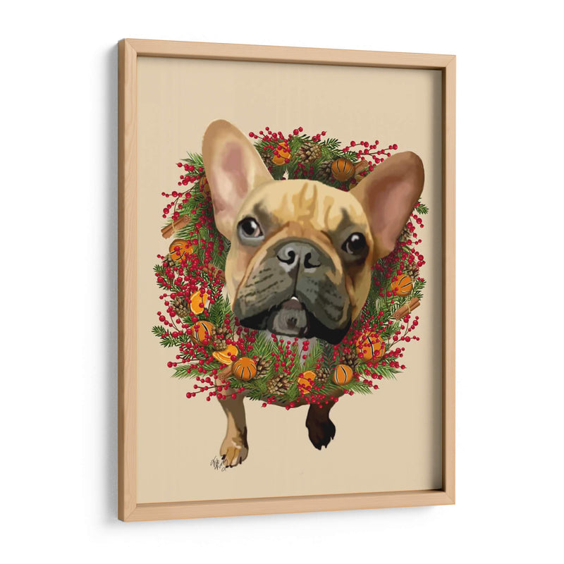 Bulldog Francés, Corona De Arándanos - Fab Funky | Cuadro decorativo de Canvas Lab