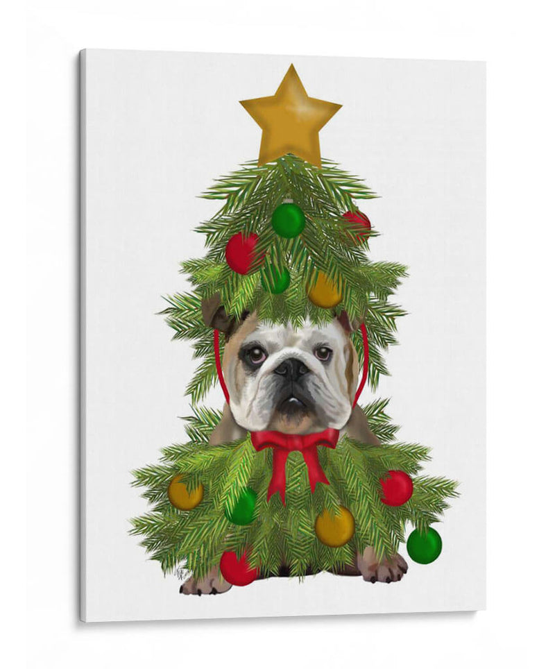 Bulldog Inglés, Traje De Árbol De Navidad - Fab Funky | Cuadro decorativo de Canvas Lab