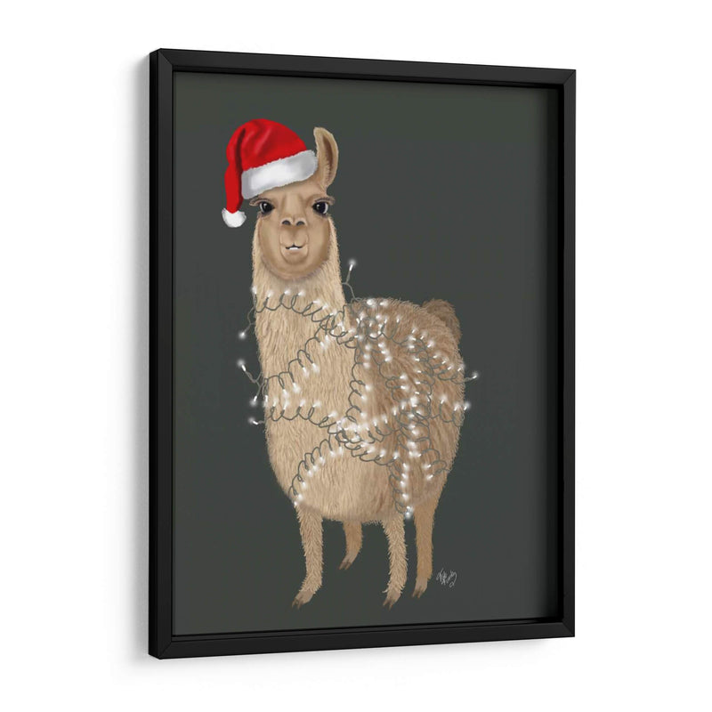Llama, Luces De Navidad 1 - Fab Funky | Cuadro decorativo de Canvas Lab