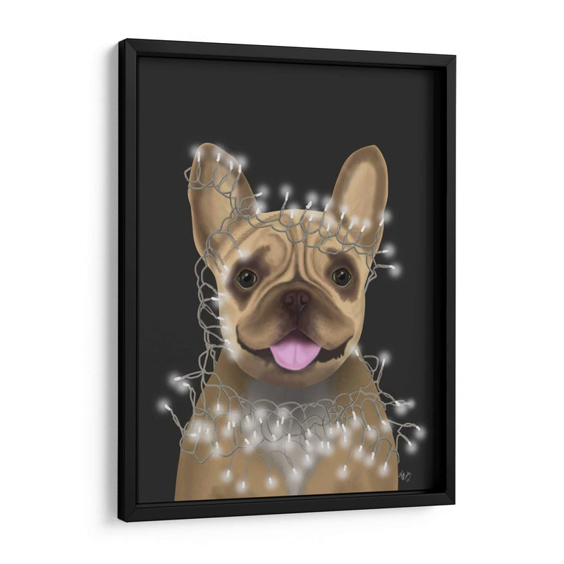 Bulldog Francés, Luces De Navidad 2 - Fab Funky | Cuadro decorativo de Canvas Lab