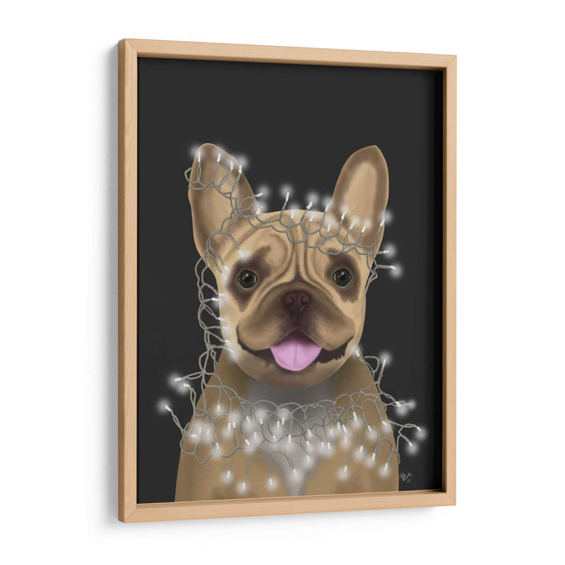 Bulldog Francés, Luces De Navidad 2 - Fab Funky | Cuadro decorativo de Canvas Lab