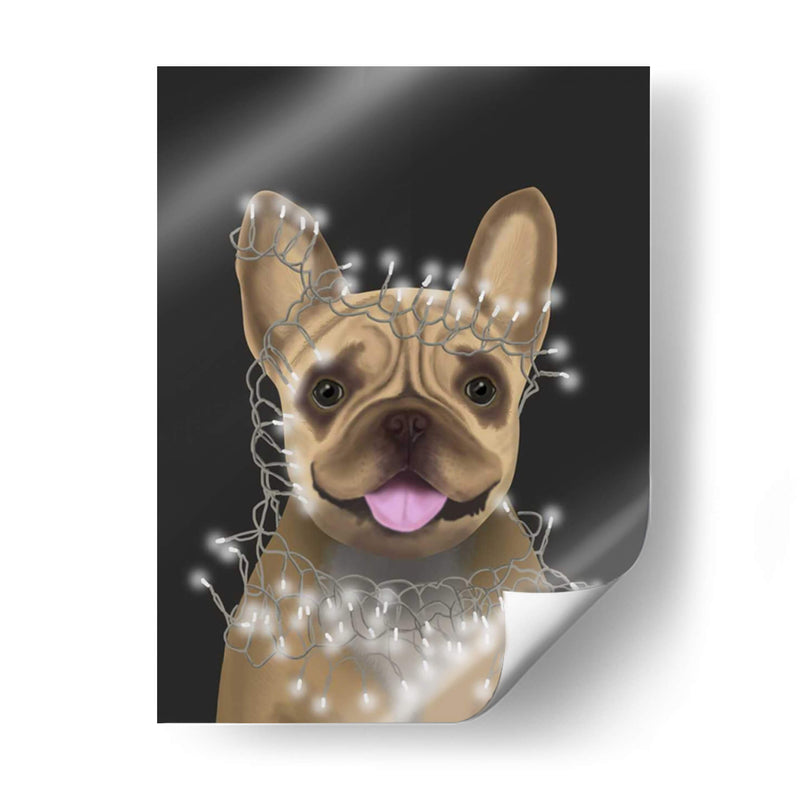 Bulldog Francés, Luces De Navidad 2 - Fab Funky | Cuadro decorativo de Canvas Lab