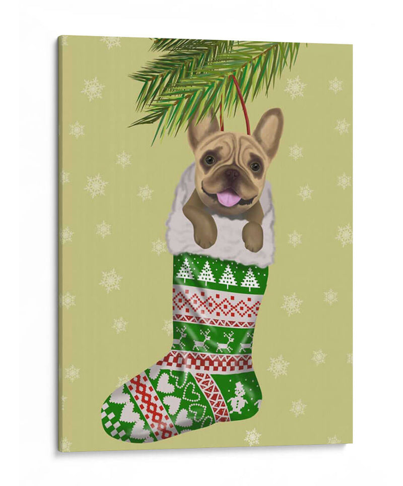 Bulldog Francés En La Media De Navidad - Fab Funky | Cuadro decorativo de Canvas Lab