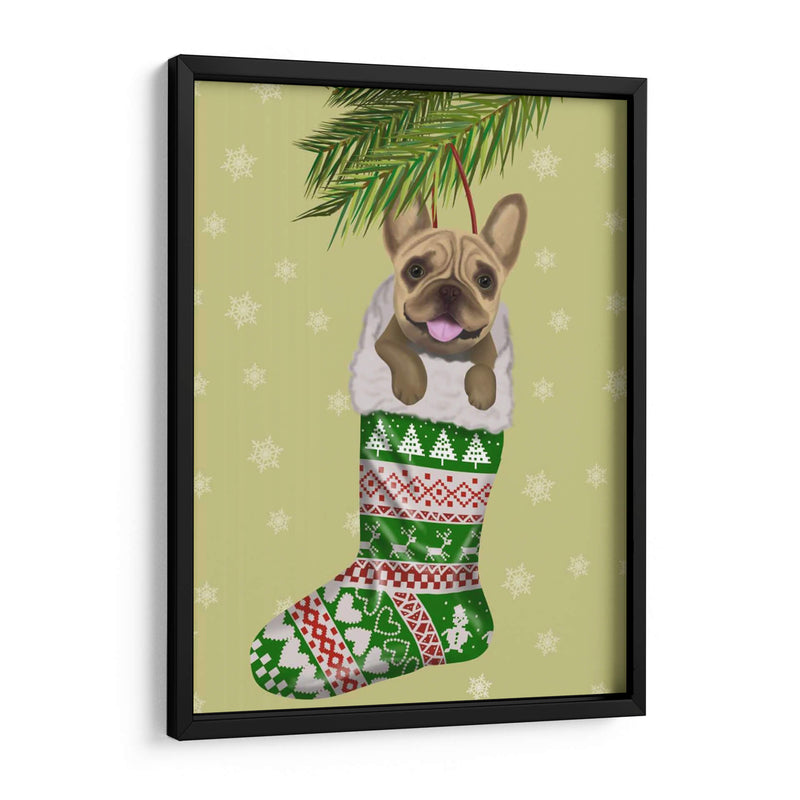 Bulldog Francés En La Media De Navidad - Fab Funky | Cuadro decorativo de Canvas Lab