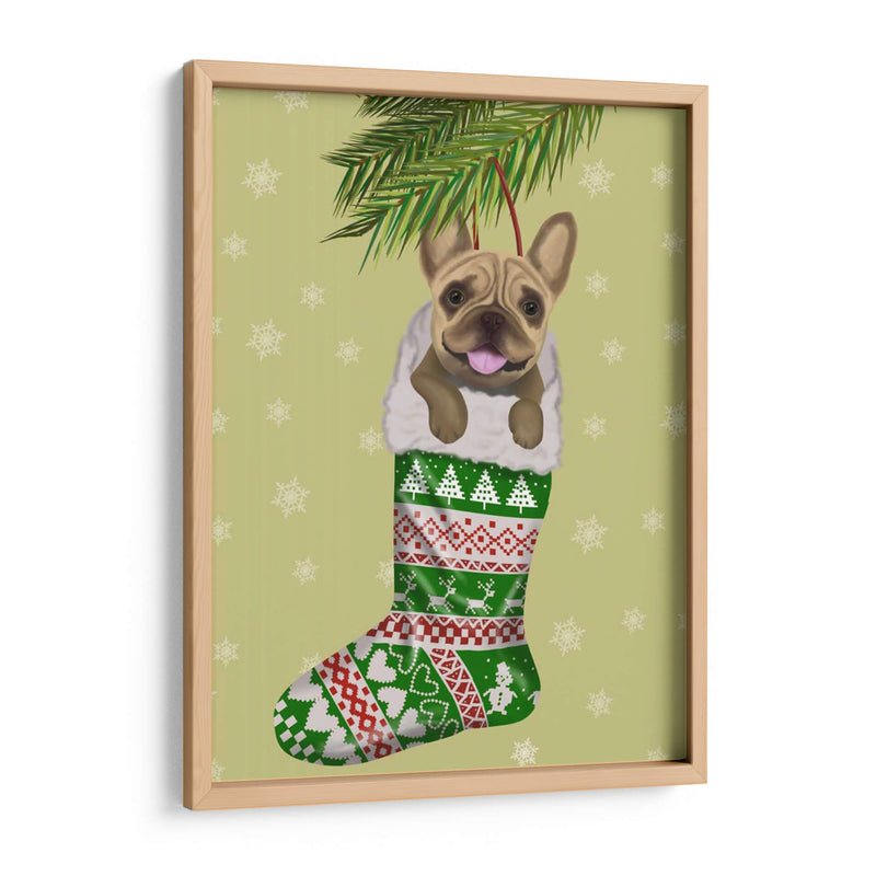 Bulldog Francés En La Media De Navidad - Fab Funky | Cuadro decorativo de Canvas Lab