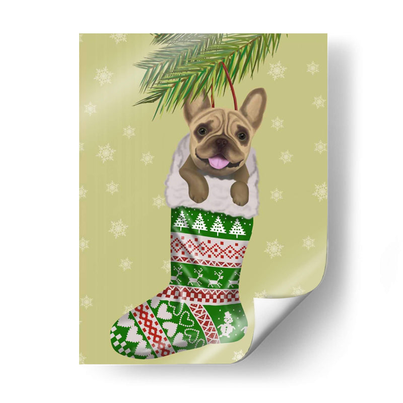 Bulldog Francés En La Media De Navidad - Fab Funky | Cuadro decorativo de Canvas Lab