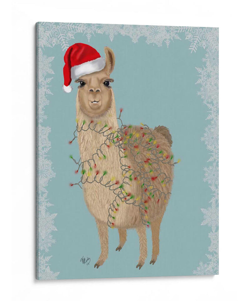 Llama, Luces De Navidad 2 - Fab Funky | Cuadro decorativo de Canvas Lab