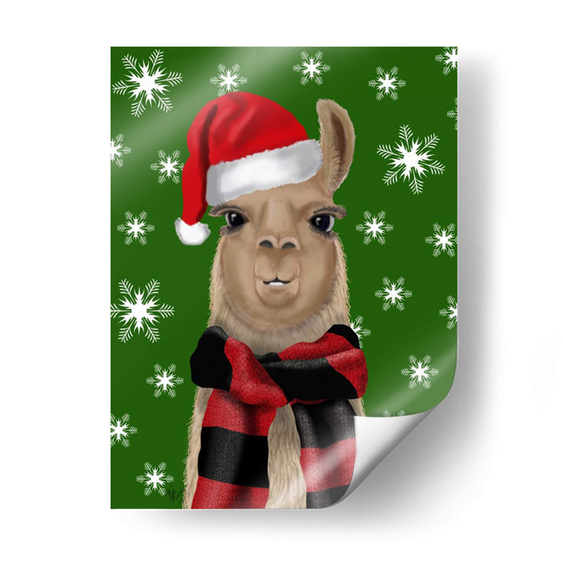 Llama, Sombrero De Navidad - Fab Funky | Cuadro decorativo de Canvas Lab