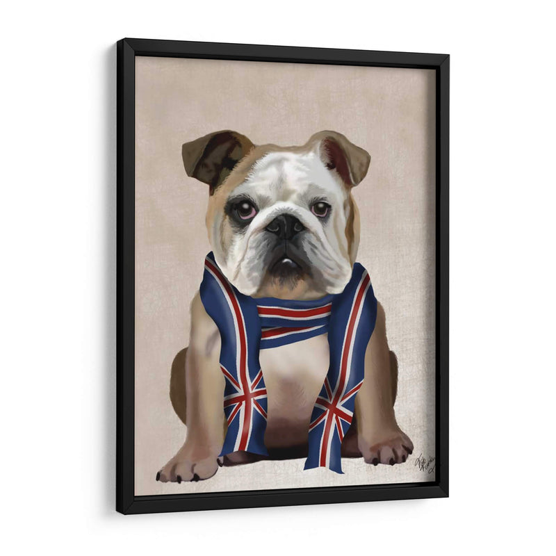 Bulldog Inglés Con Bufanda - Fab Funky | Cuadro decorativo de Canvas Lab