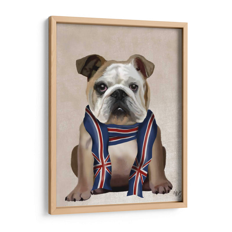 Bulldog Inglés Con Bufanda - Fab Funky | Cuadro decorativo de Canvas Lab