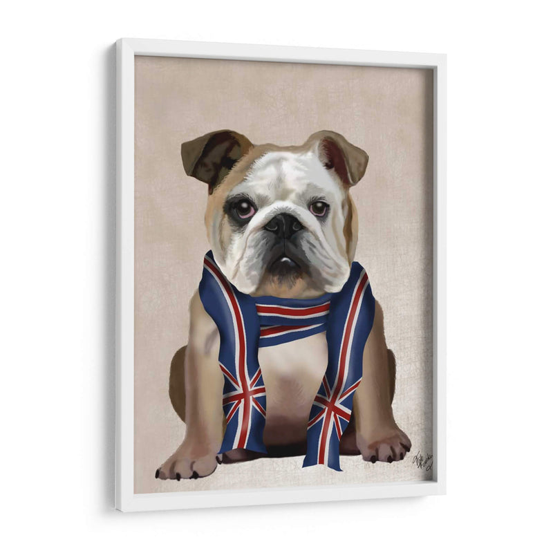 Bulldog Inglés Con Bufanda - Fab Funky | Cuadro decorativo de Canvas Lab