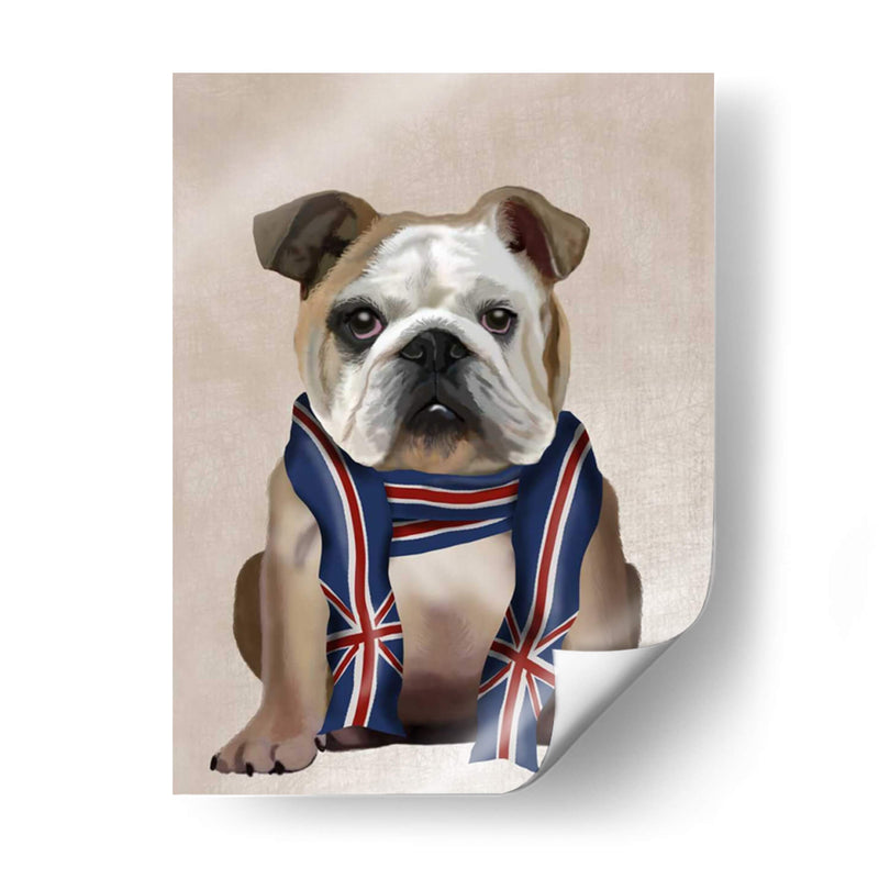 Bulldog Inglés Con Bufanda - Fab Funky | Cuadro decorativo de Canvas Lab