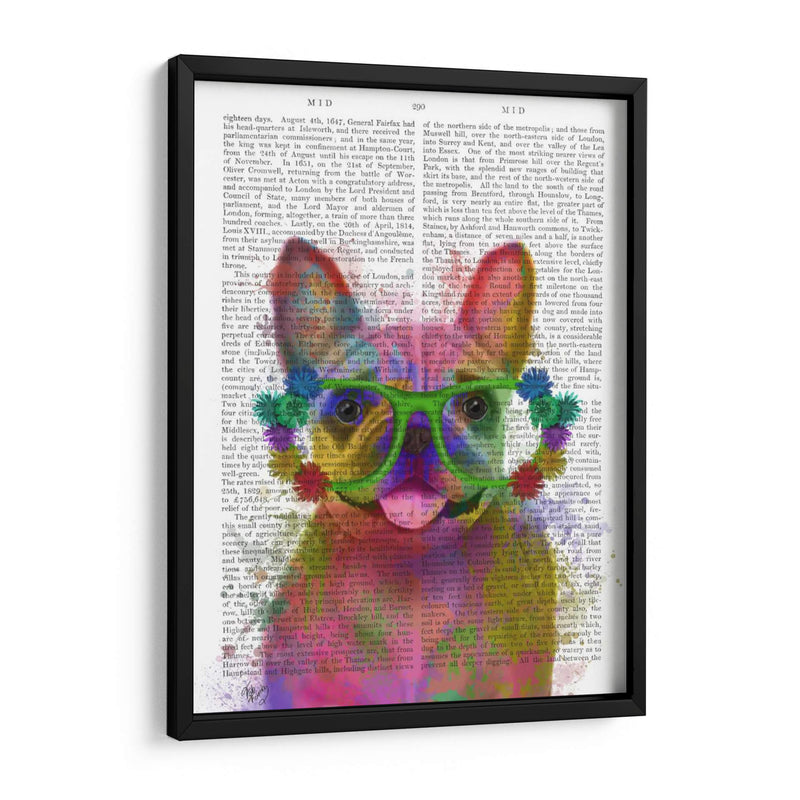 Rainbow Splash Bulldog Francés, Retrato - Fab Funky | Cuadro decorativo de Canvas Lab