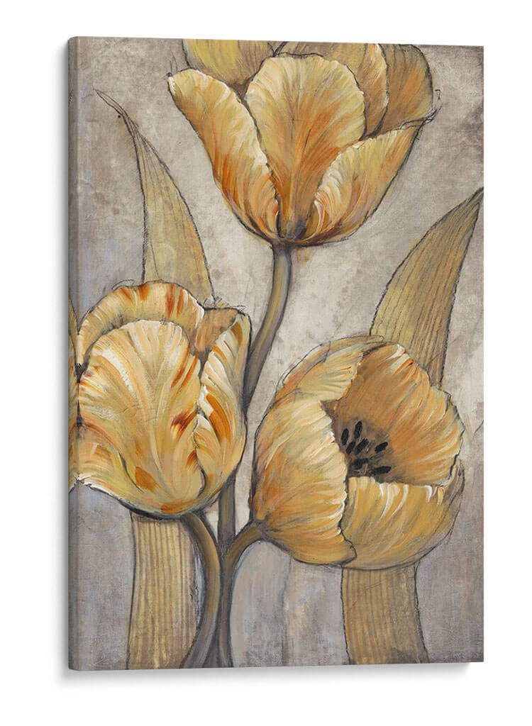 Tulipanes Ocres Y Grises I - Tim OToole | Cuadro decorativo de Canvas Lab