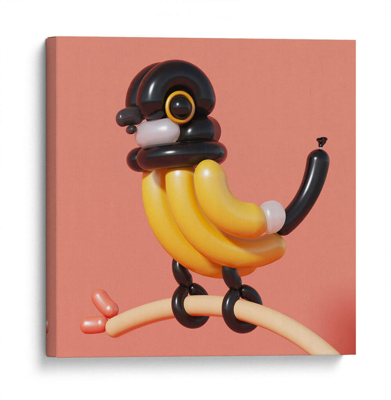 Pájaro amarillo de globo | Cuadro decorativo de Canvas Lab