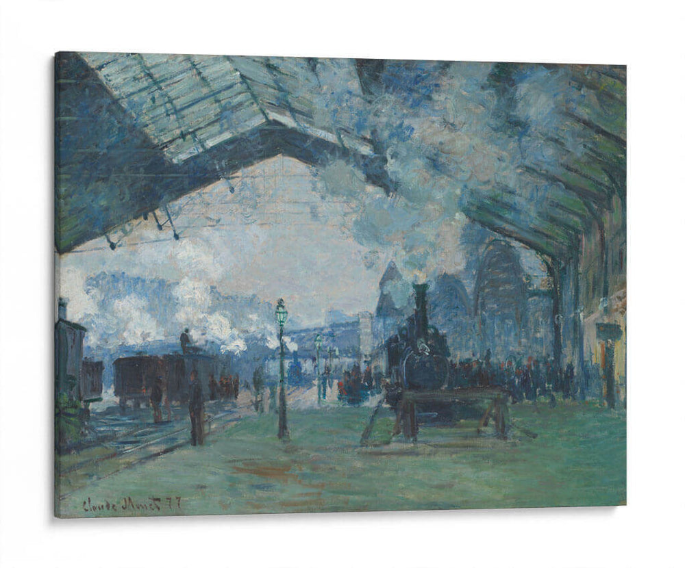 La estación Saint-Lazare, el tren de Normandía - Claude O. Monet | Cuadro decorativo de Canvas Lab