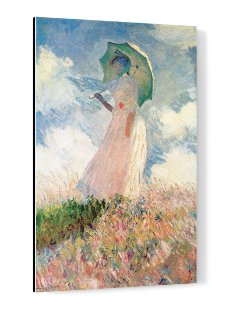 Mujer con sombrilla, mirando a la izquierda - Claude Monet | Cuadro decorativo de Canvas Lab