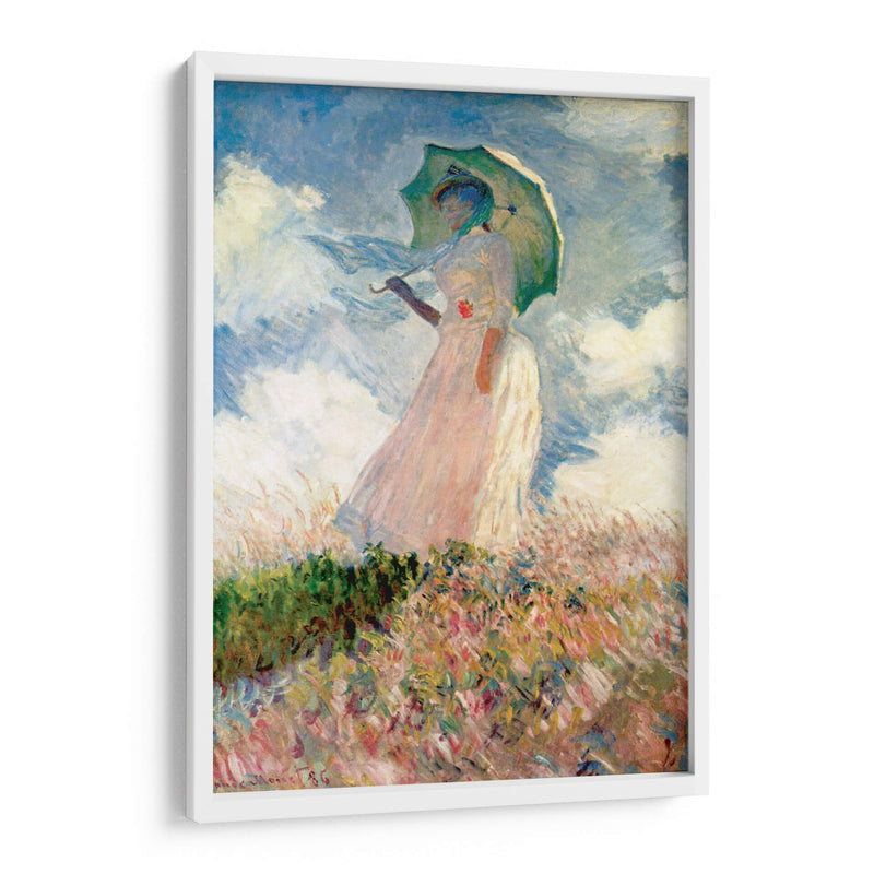 Mujer con sombrilla, mirando a la izquierda - Claude O. Monet | Cuadro decorativo de Canvas Lab