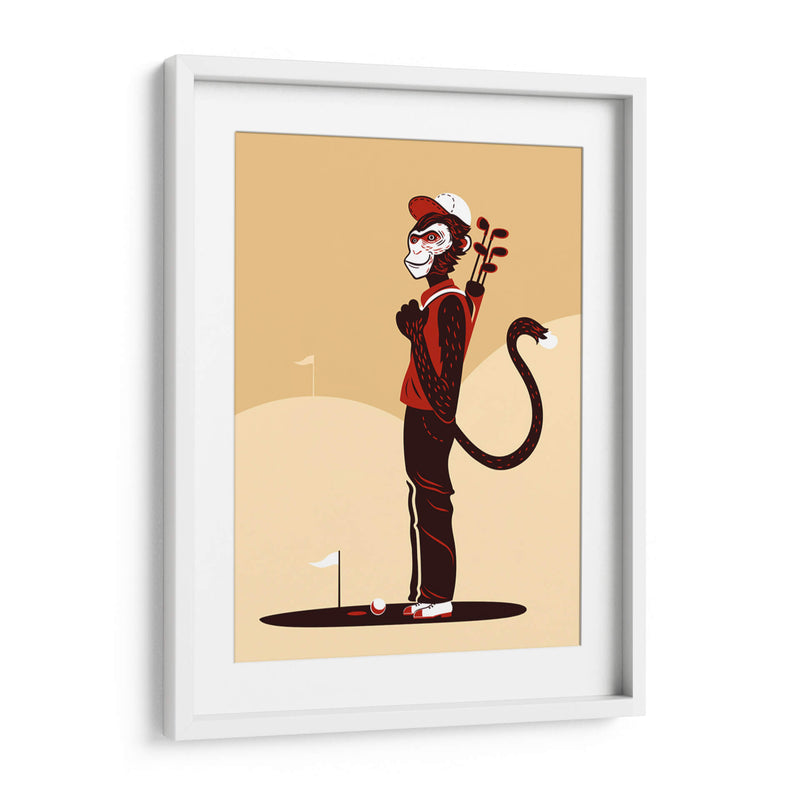 El mono golfista - Najesi | Cuadro decorativo de Canvas Lab