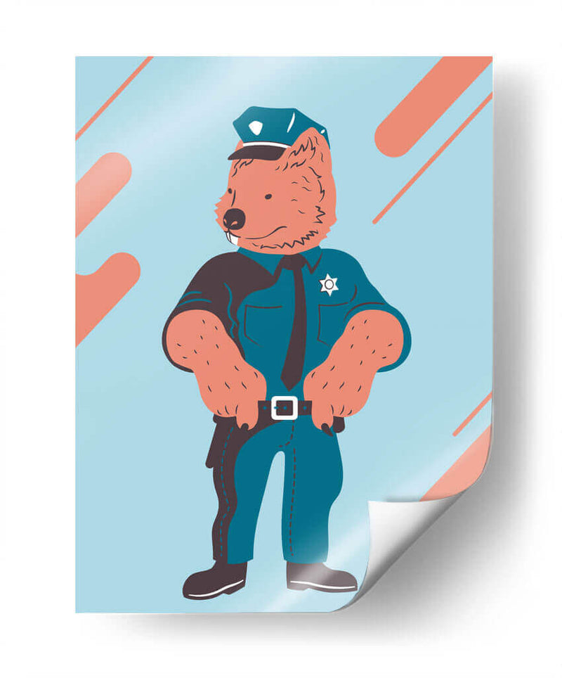 El wombat policía - Najesi | Cuadro decorativo de Canvas Lab