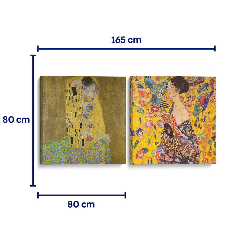 Klimt de oro - Set de 2 - Gustav Klimt - Cuadro decorativo | Canvas Lab
