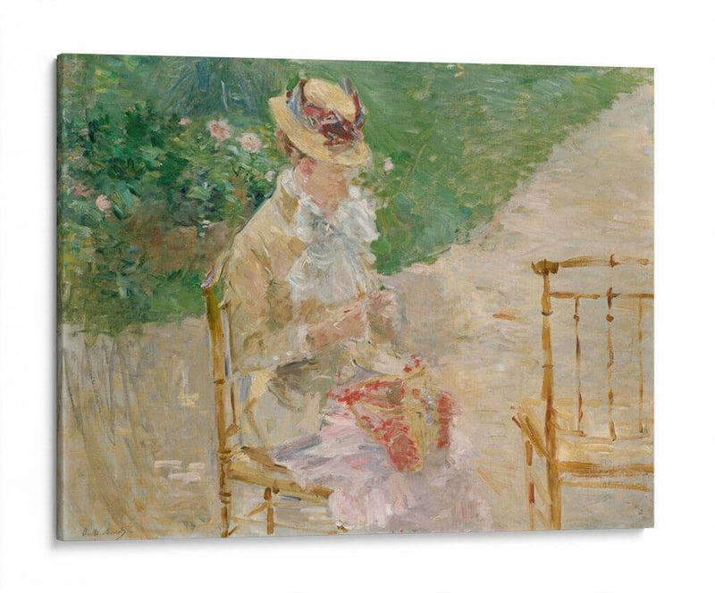 Mujer joven tejiendo - Berthe Morisot | Cuadro decorativo de Canvas Lab