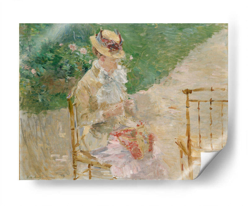 Mujer joven tejiendo - Berthe Morisot | Cuadro decorativo de Canvas Lab