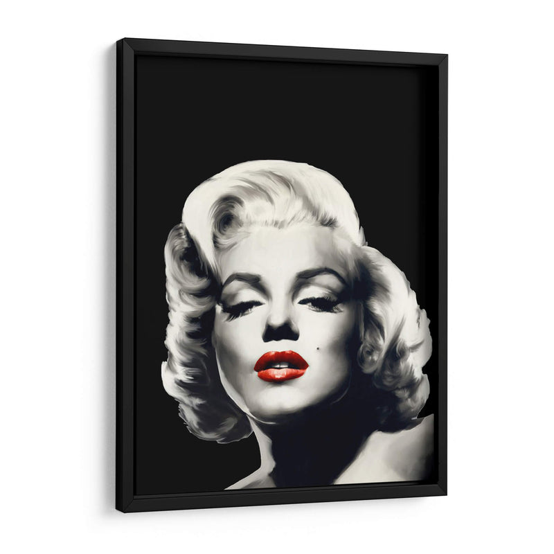 Labios Rojos Marilyn En Negro - Chris Consani | Cuadro decorativo de Canvas Lab