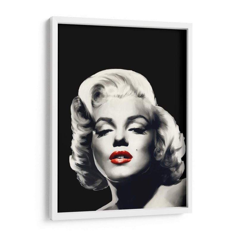 Labios Rojos Marilyn En Negro - Chris Consani | Cuadro decorativo de Canvas Lab