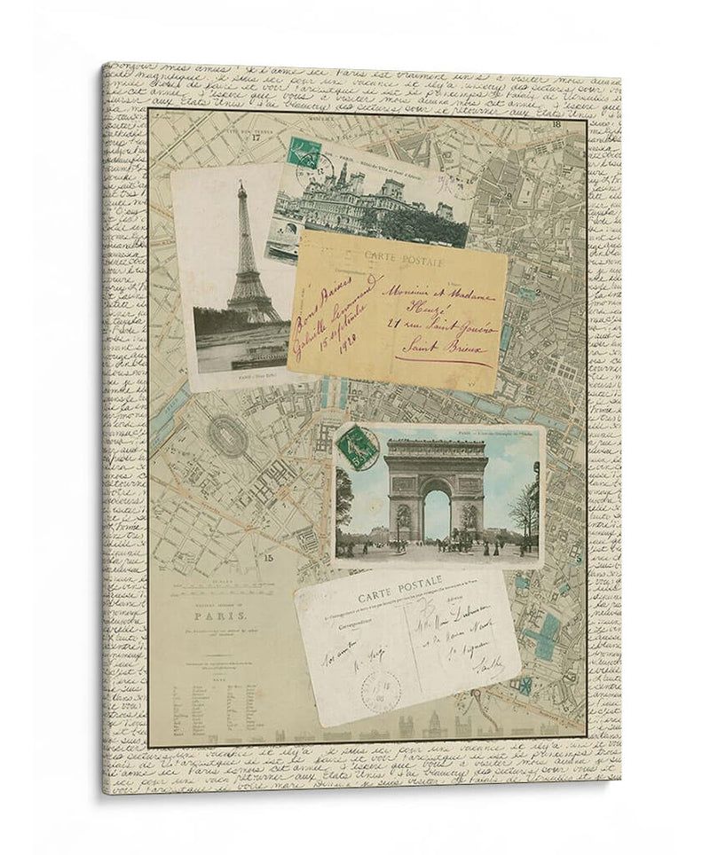Mapa Vintage De París - Vision Studio | Cuadro decorativo de Canvas Lab