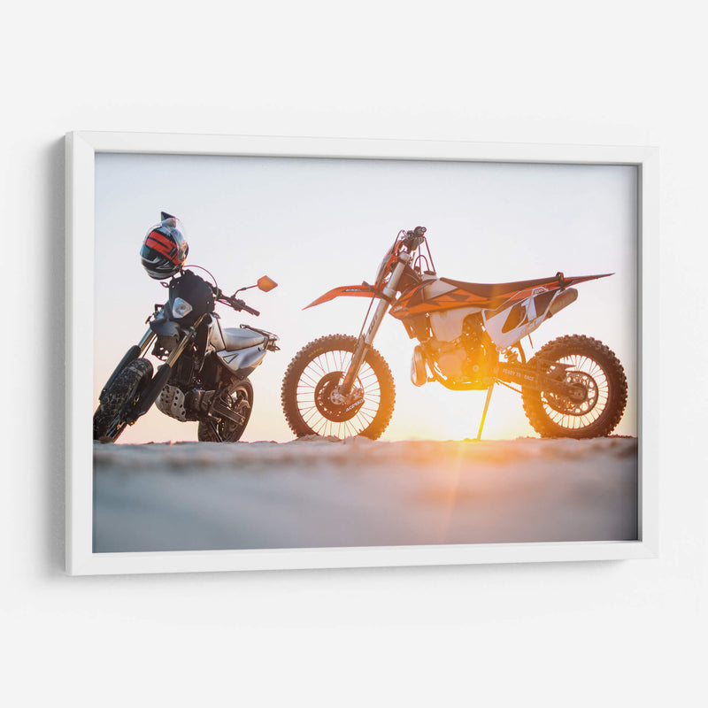 Motocicletas y atardecer | Cuadro decorativo de Canvas Lab