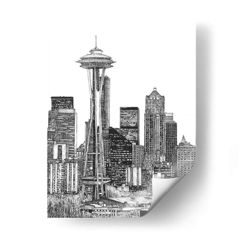 Bandw Nosotros Paisaje Urbano-Seattle - Melissa Wang | Cuadro decorativo de Canvas Lab