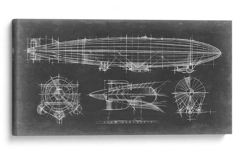 Blueprint De La Aeronave - Ethan Harper | Cuadro decorativo de Canvas Lab