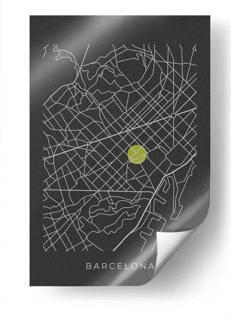 BCN map - Grau Project | Cuadro decorativo de Canvas Lab