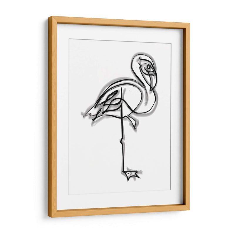 Shelly the Flamingo - Grau Project | Cuadro decorativo de Canvas Lab
