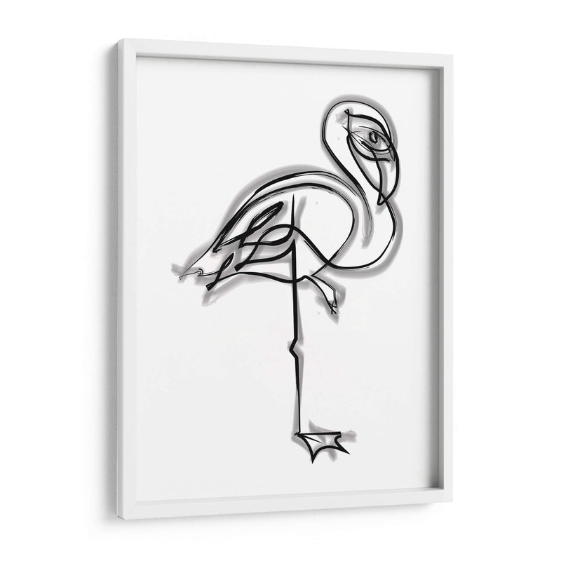 Shelly the Flamingo - Grau Project | Cuadro decorativo de Canvas Lab