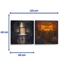 Templos de agua y fuego - Set de 2 - Cuadro decorativo | Canvas Lab