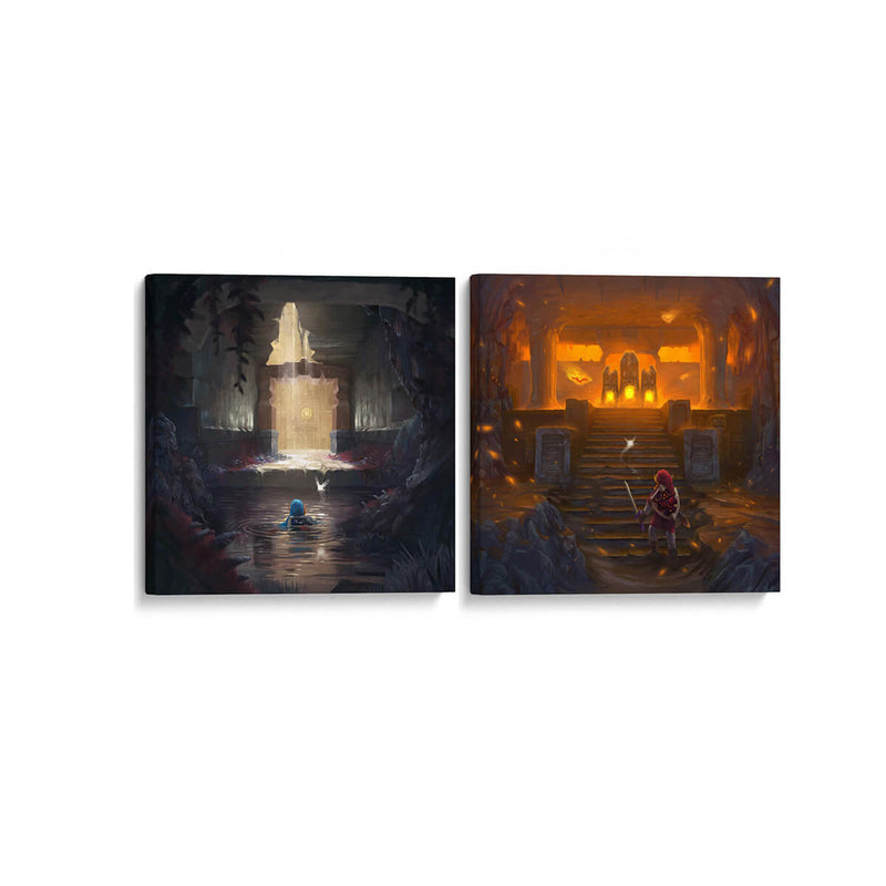 Templos de agua y fuego - Set de 2 - Cuadro decorativo | Canvas Lab