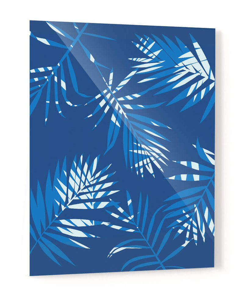 Blue Palm Leaves 1 | Cuadro decorativo de Canvas Lab