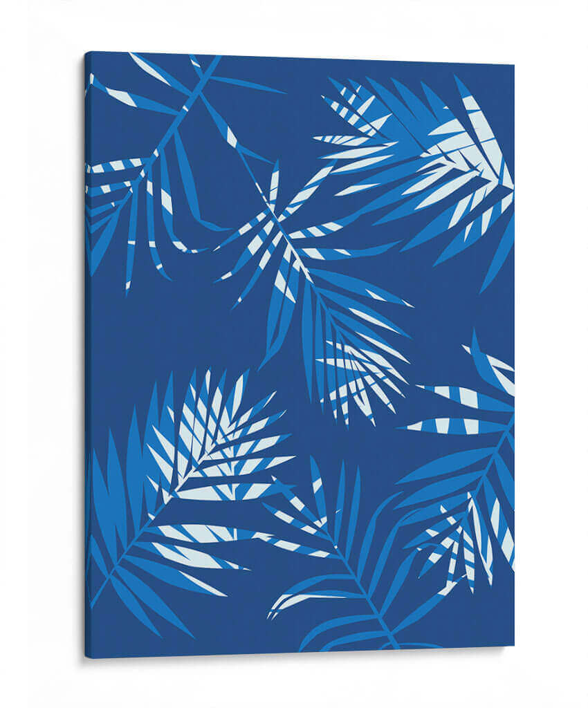 Blue Palm Leaves 1 | Cuadro decorativo de Canvas Lab