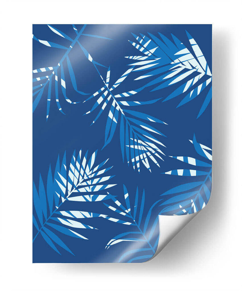 Blue Palm Leaves 1 | Cuadro decorativo de Canvas Lab