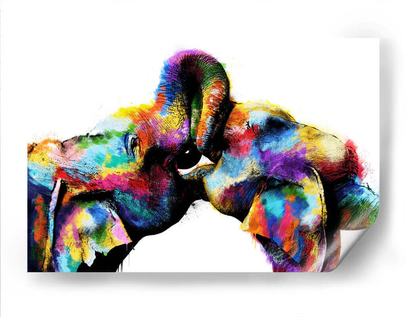 Pareja de Elefantes - Hue Art | Cuadro decorativo de Canvas Lab