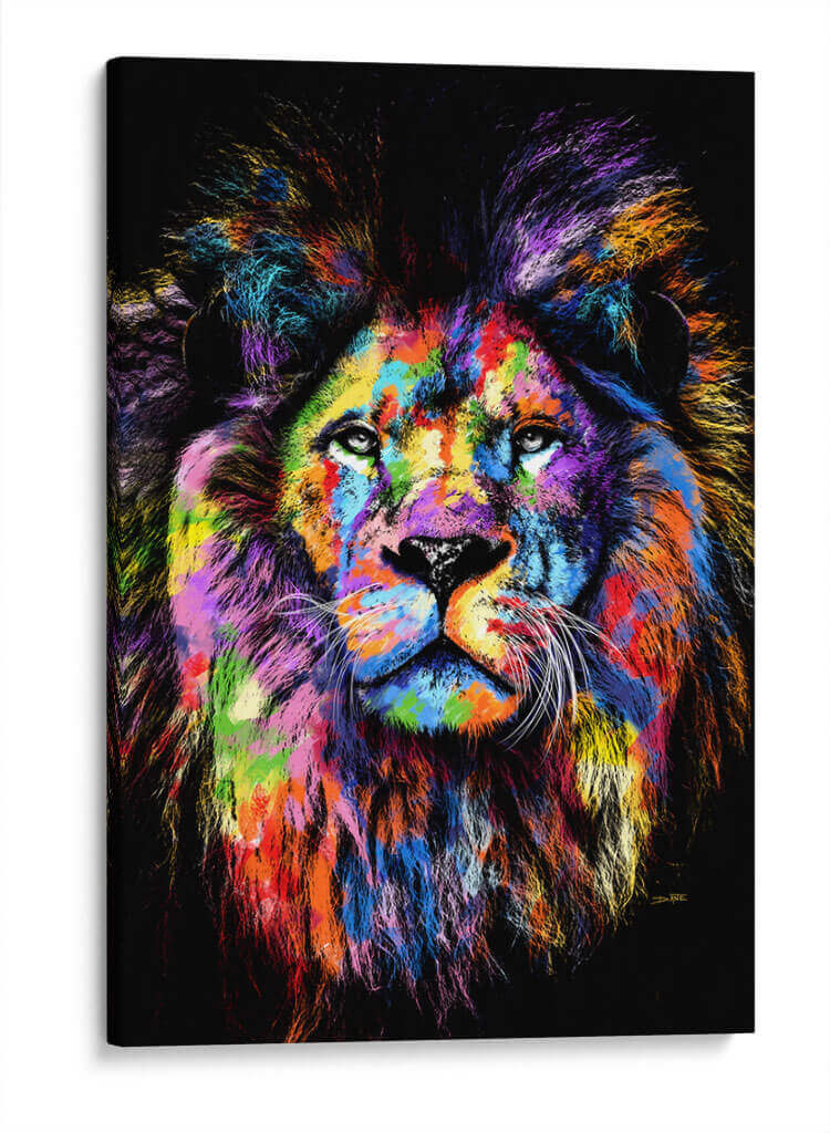 Cuadro león y familia cuadro decorativo 80 x 60
