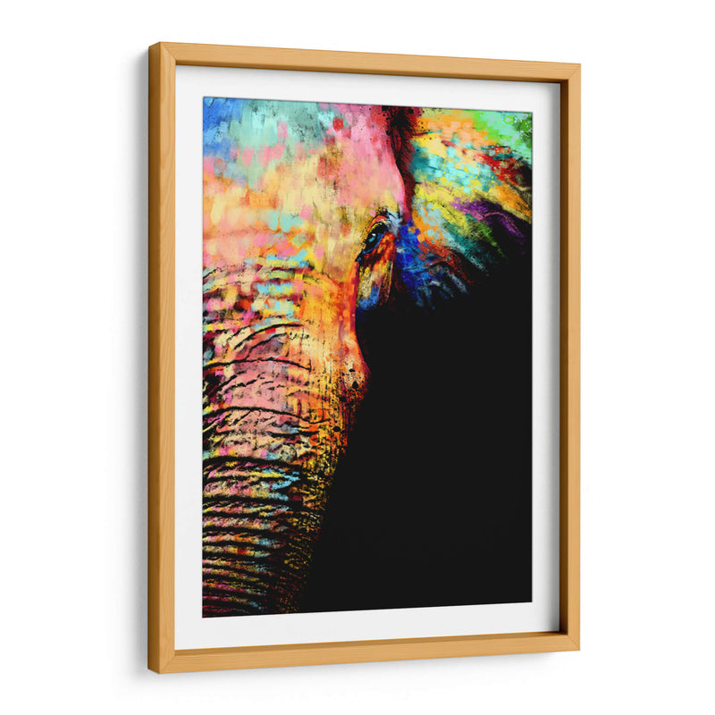 Close Up Elefante Colorido - Hue Art | Cuadro decorativo de Canvas Lab